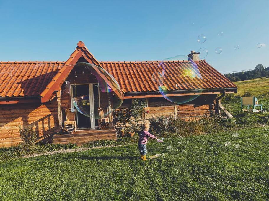 Polanka Beskid Niski Cute Cabin With Spectacular Views Hanczowa Экстерьер фото